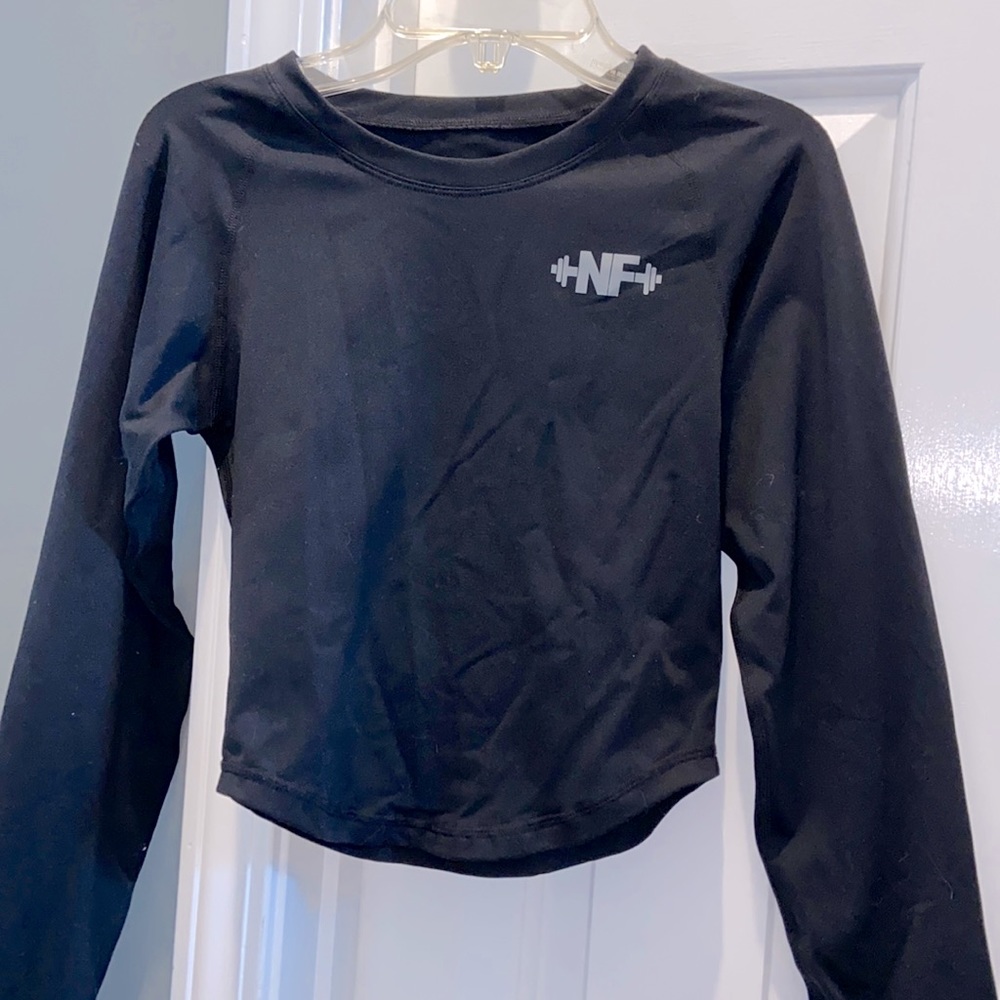 Black Long Sleeve Workout Top